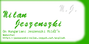 milan jeszenszki business card